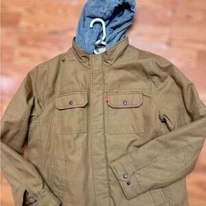 Levi's Cotton Canvas Lined Utility Jacket/Brown/ Men's Sz Medium EUC